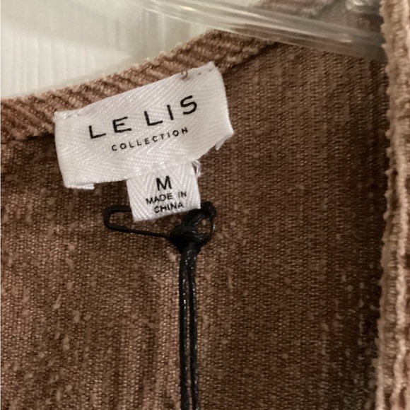 Le Lis Boutique Tan Brown Corduroy Jumper Dress Women’s Medium NWT - Picture 3 of 5